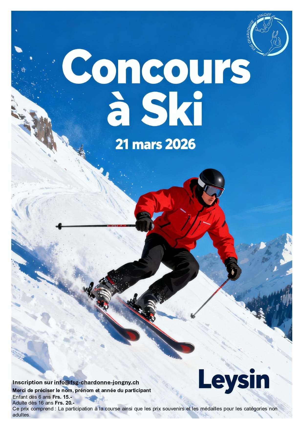 Affiche Concours à ski 2026